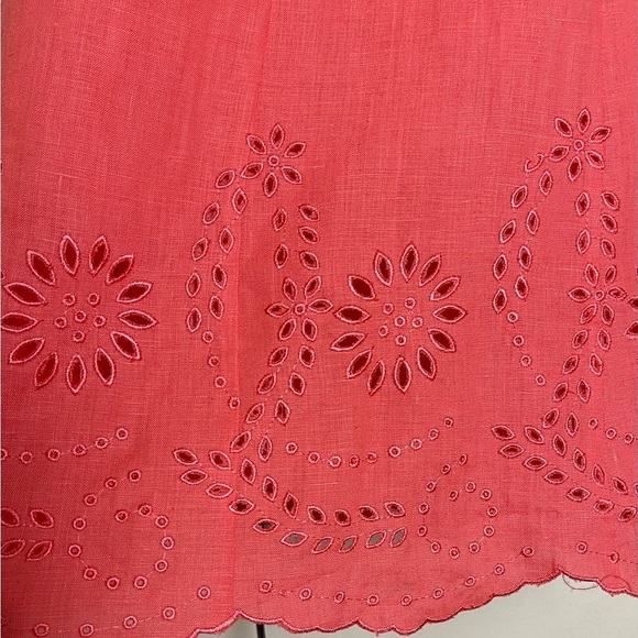 Nikki Valentine 100% Irish Linen Sleeveless A-Line Dress Size 6 Coral - Picture 11 of 13